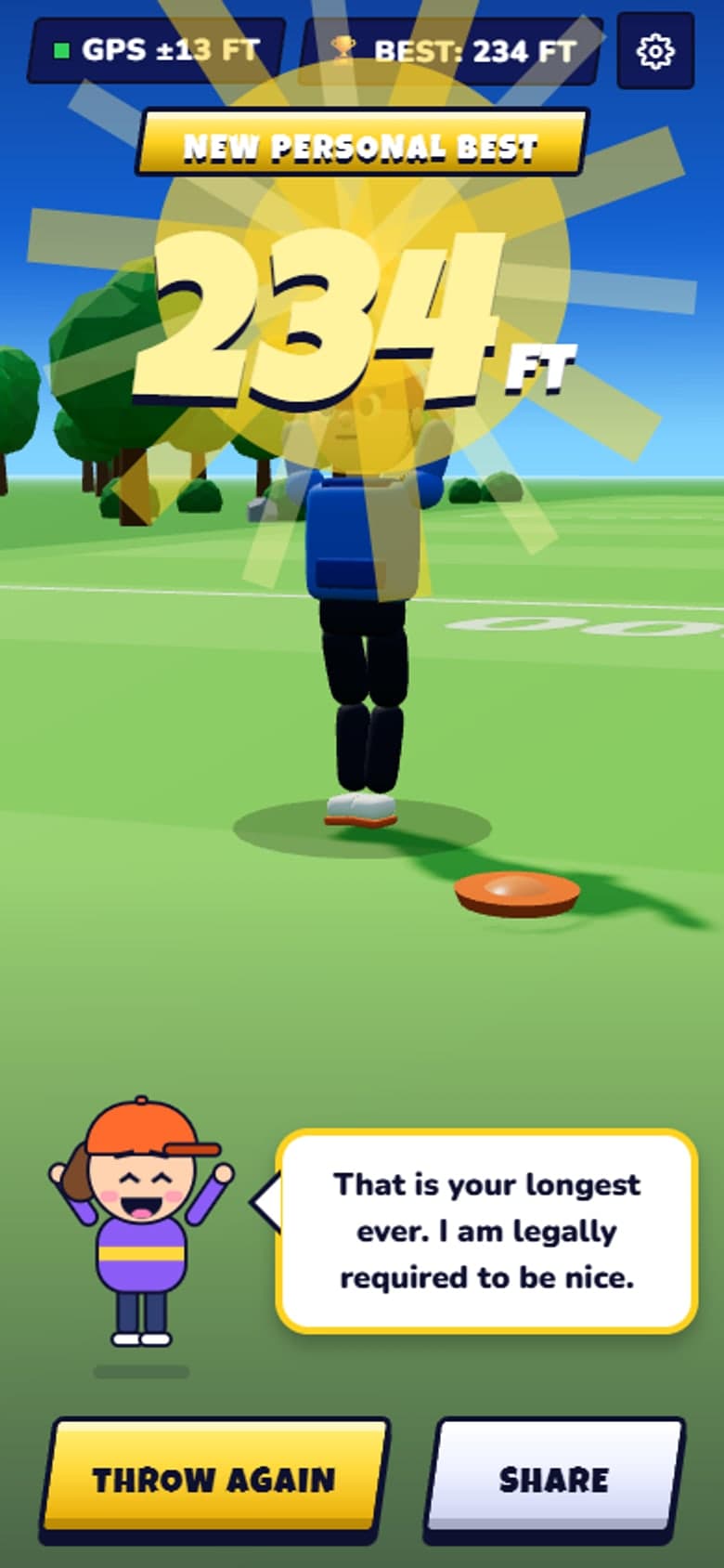 A new personal best of 234 feet with a light burst